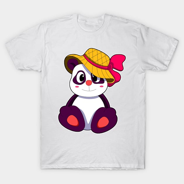 Panda with Hat T-Shirt by Markus Schnabel